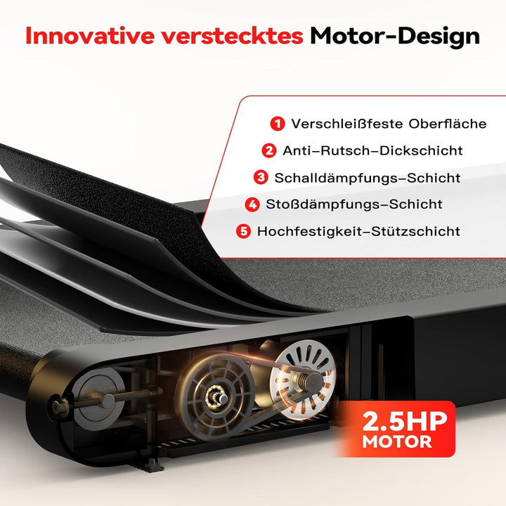 Walking Schwingungen Pad mit APP, Laufband für Zuhause 6 km/h, Walking Pad Bürogebrauch und Fernbedi