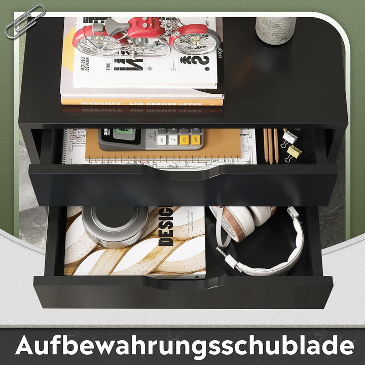 DEVAISE Rollcontainer mit 5 Schubladen, Mobiler Aktenschrank mit Rollen, Schreibtisch Unterschrank f