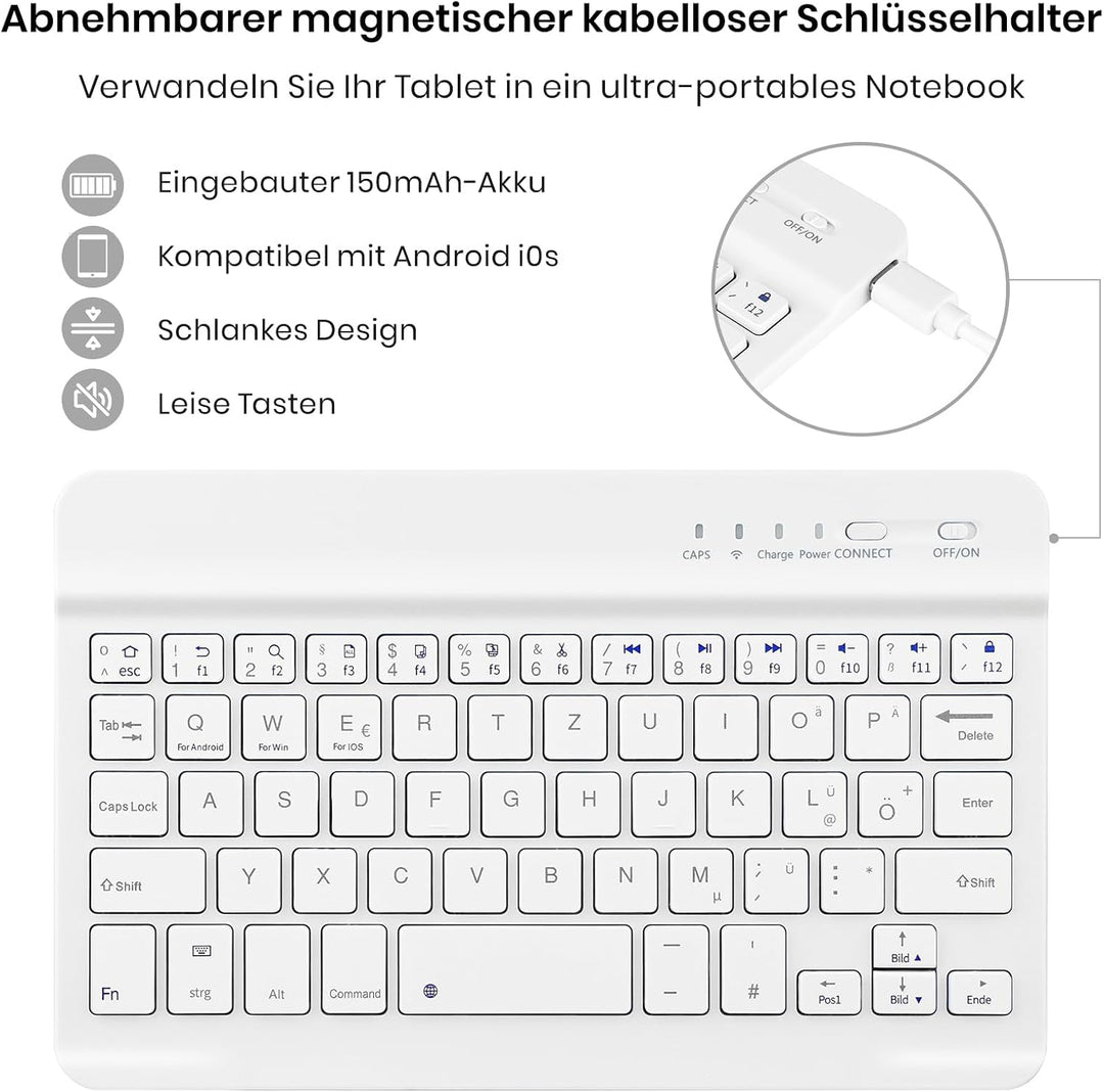 Hülle mit Tastatur für Samsung Galaxy Tab A11 / A9 8.7 Zoll 2025 | Tastatur für Samsung Galaxy Tab A