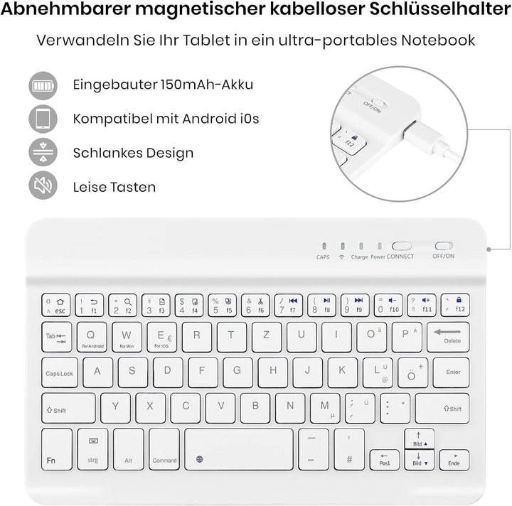 Hülle mit Tastatur für Samsung Galaxy Tab A11 / A9 8.7 Zoll 2025 | Tastatur für Samsung Galaxy Tab A