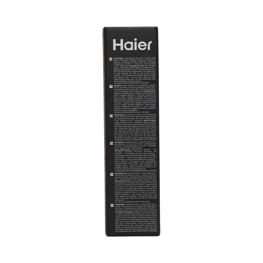 Haier – Wasserfilter für Kühlschränke, besserer Geschmack, immer frisches Wasser, kompatibel mit aus
