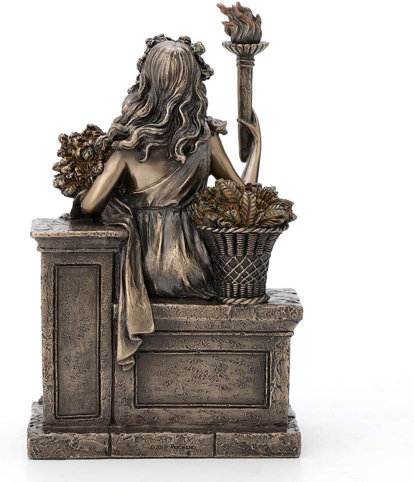 Veronese Design Demeter, griechische römische Göttin der Landwirtschaft, sitzender Thron, antikes Br