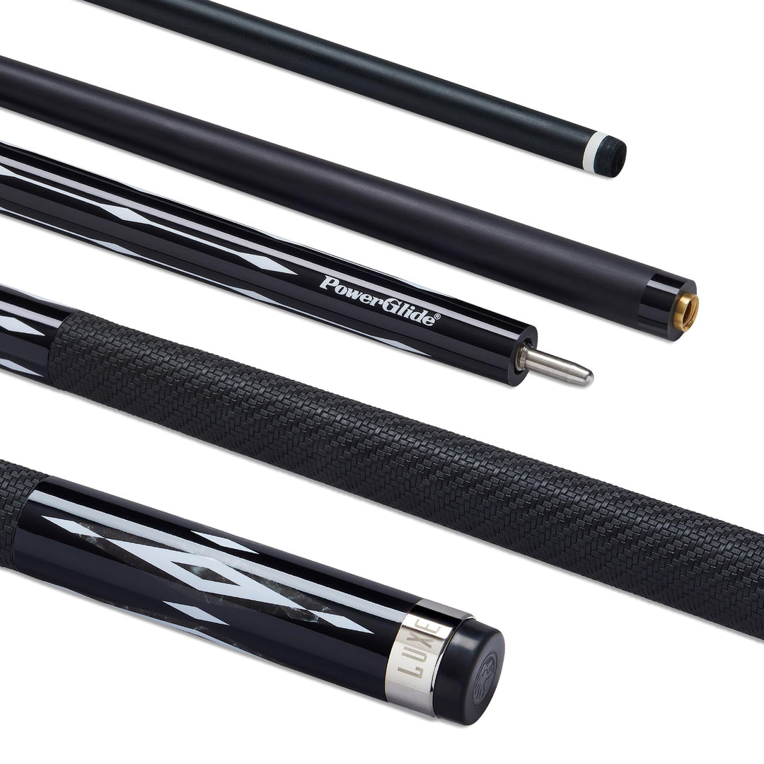 POWERGLIDE Luxe Billardqueue Full size 58" schwarz / weiss, Full size 58" schwarz / weiss