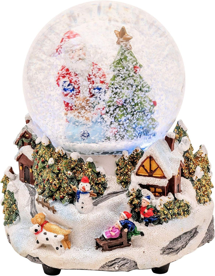 Wichtelstube-Kollektion XL LED Schneekugel Weihnachten elektrischer Schneewirbel, viele Melodien und