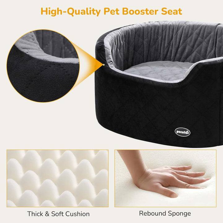 Pecute Hunde Autositz für Kleine/Mittlere Hunde, Pet Booster Autositz mit Sicherheitsgurt,Weichem Ki