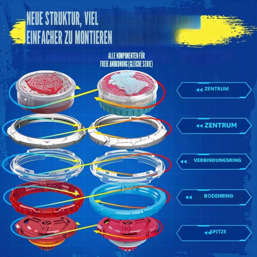 INFINITY NADO Kreisel für Kinder Metall Spielzeug Jungen, Battle Tops Kreisel Launcher Spielzeug, Sp
