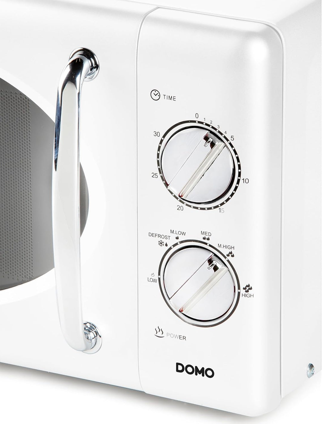 DOMO DO3125 Freistehend Retro Mikrowelle - Timer einstellbar bis zu 30 Minuten - Auftaufunktion - Mi