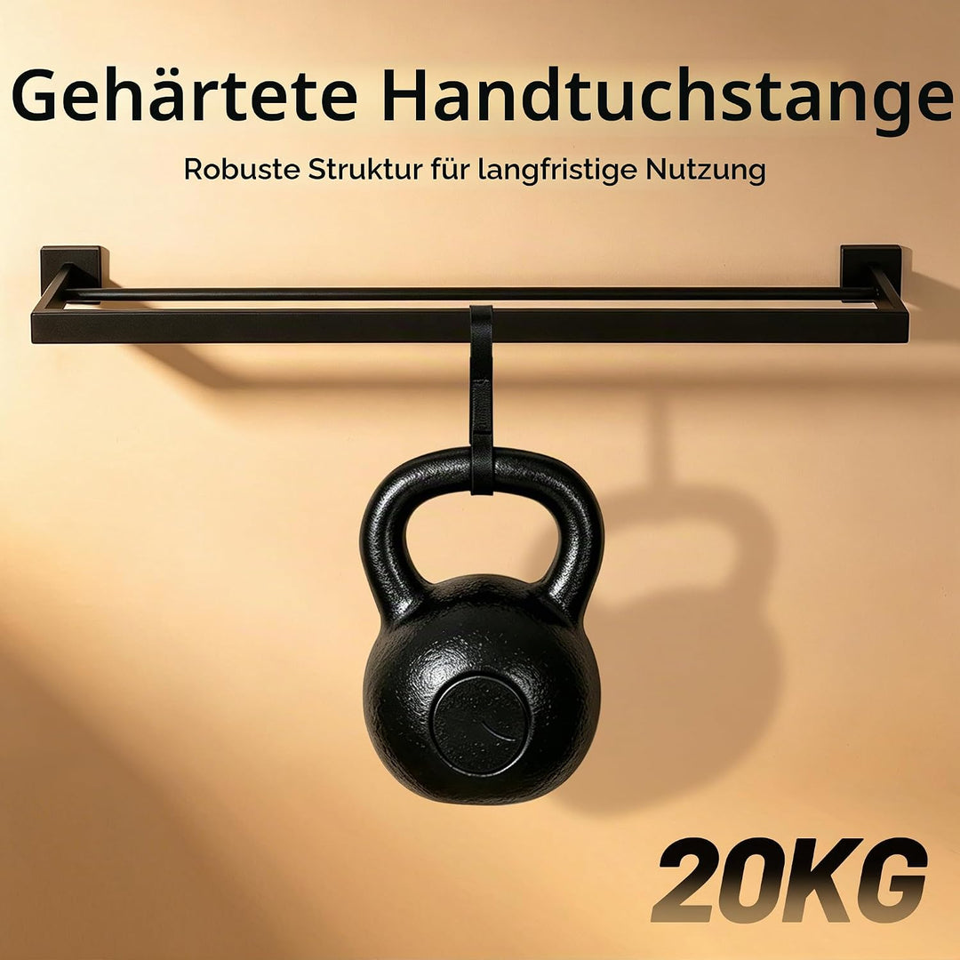 Handtuchhalter Schwarz 80cm Gästehandtuchhalter Handtuchhalter Bad Handtuchstange Wandmontage SUS304