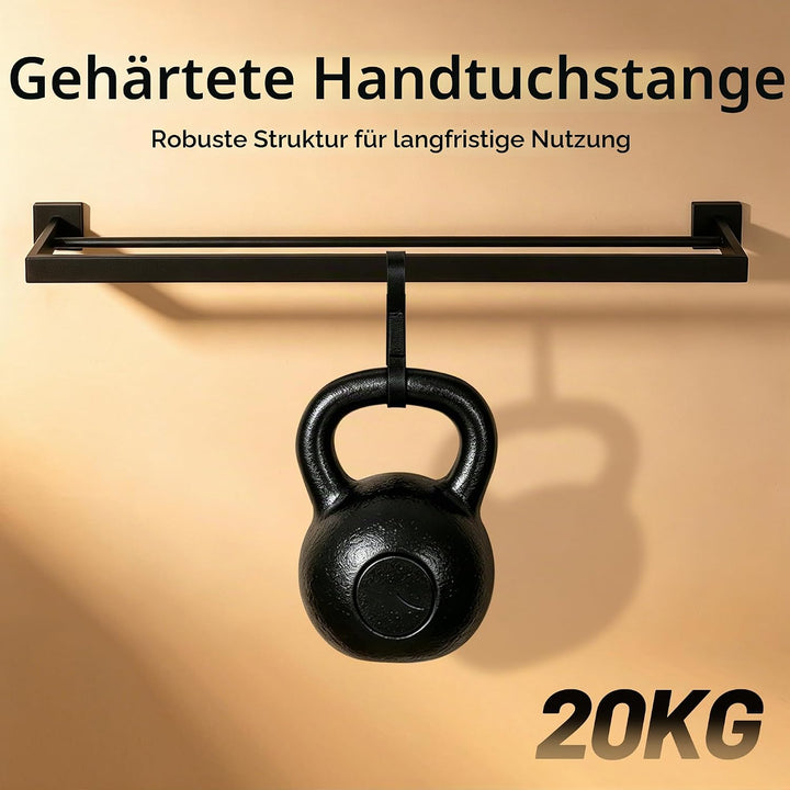 Handtuchhalter Schwarz 80cm Gästehandtuchhalter Handtuchhalter Bad Handtuchstange Wandmontage SUS304