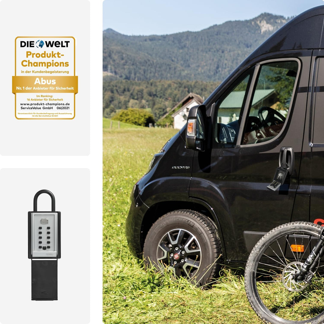 ABUS KeyGarage 777 - Schlüsselbox mit Bügel zur Befestigung - mit Tastencode - für Schlüssel oder kl