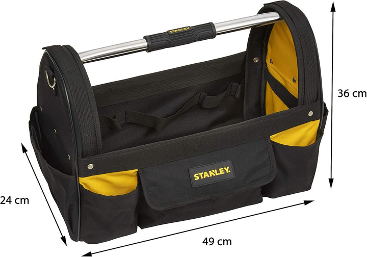 Stanley Werkzeugtrage (47 x 34,3 x 22,9 cm, offene Box aus 600 Denier Nylon mit verstellbarem Schult