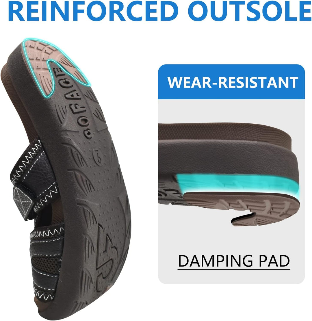 COFACE Herren Sport Recovery Sandalen Plantar Fasciitis weiche Polsterung leichtes Gewicht Bogen Unt