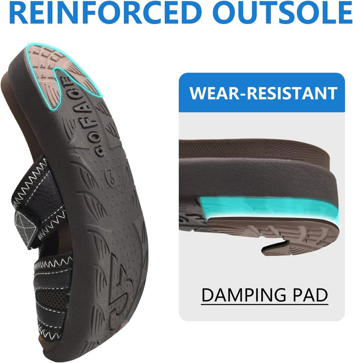 COFACE Herren Sport Recovery Sandalen Plantar Fasciitis weiche Polsterung leichtes Gewicht Bogen Unt