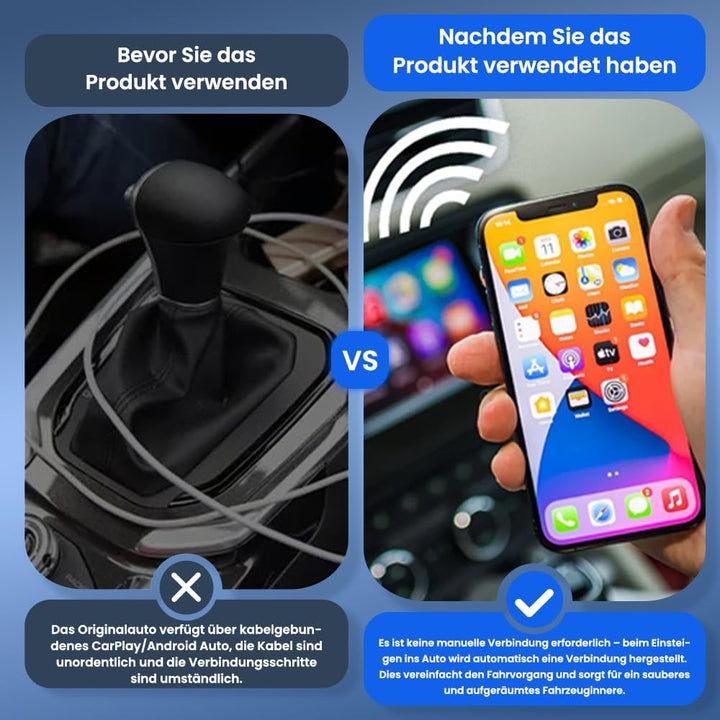CarlinKit Wireless CarPlay &amp; Android Auto MINI-Ultra Adapter, 2-in-1 Wireless-Adapter wandelt kabelg