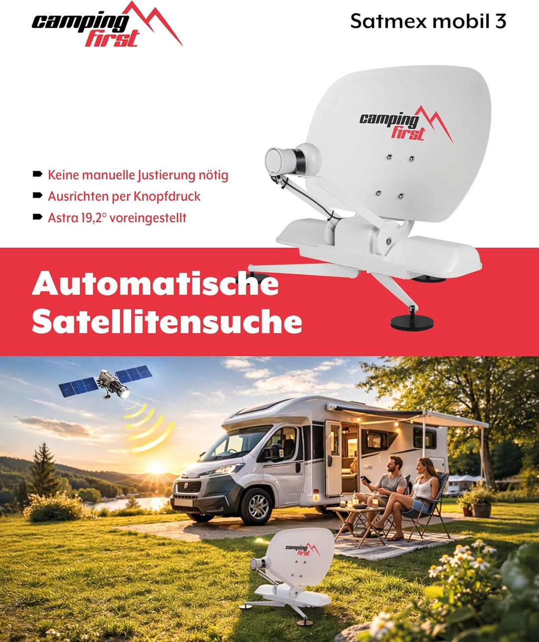 Satmex mobil 3 – Vollautomatische Sat-Antenne (Für den mobilen Einsatz, selbstständige Ausrichtung a