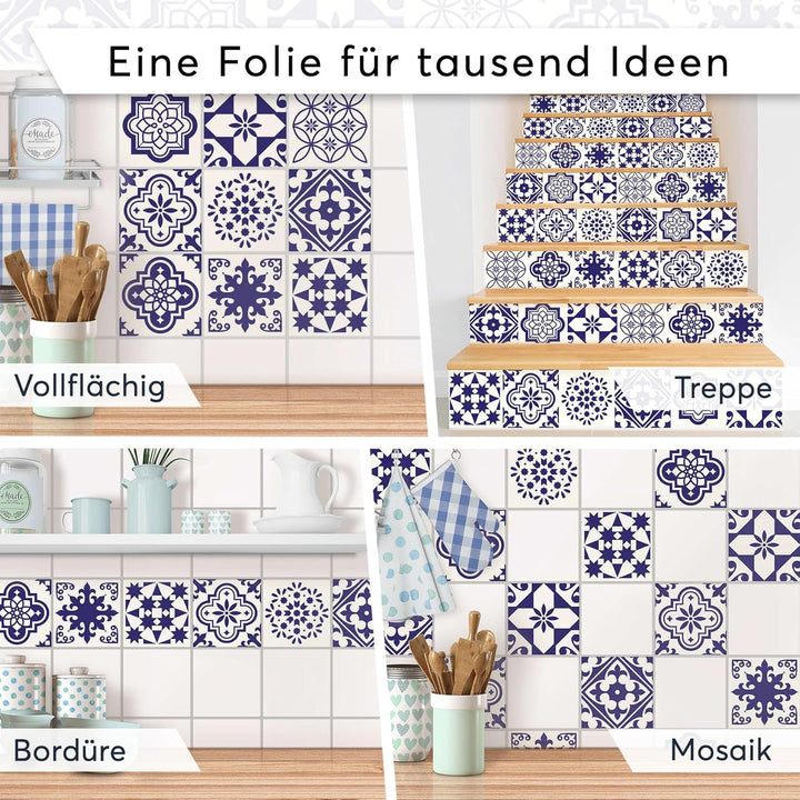 CREATISTO Klebefliesen Stickerfliesen Fliesenfolie - Klebe Folie für Wandfliesen I Klebefliesen Deko