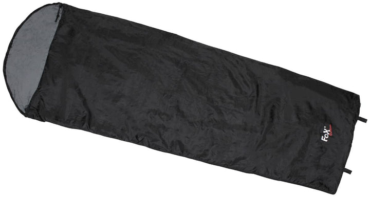 Fox Outdoor MFH Schlafsack Extralight Mumienschlafsack 210 x 75 x 60 cm Biwaksack Camping Schwarz, S