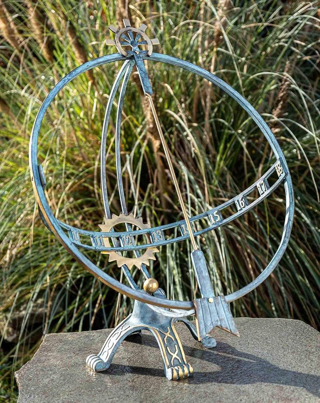 IDYL Outdoor Zeitmesser aus Bronze Grosse Sonnenuhr - hochwertig und auffällig | Nr. 1263 | Masse: 6