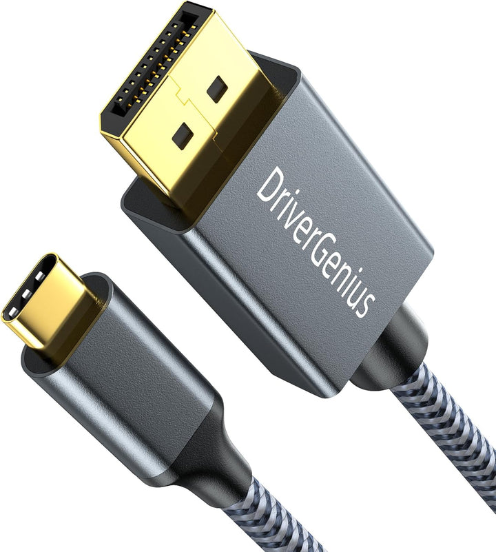 DriverGenius 8K USB-C auf DisplayPort Kabel 1.8 M - USB Typ-C zu DP 1.4 Monitor Video Konverter [8K@