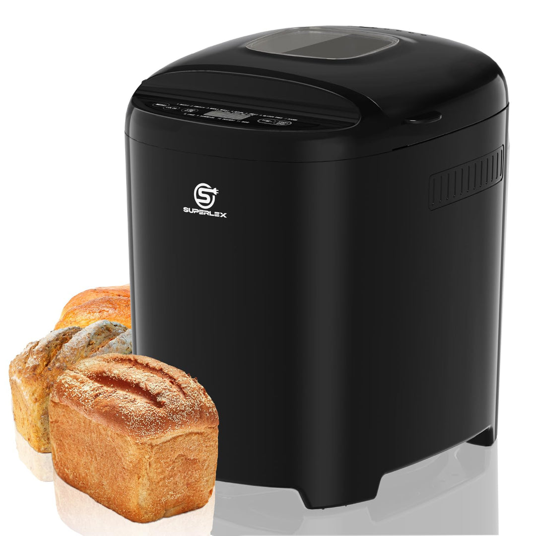Brotbackautomat 550W Bread Maker Machine Brotbackautomaten mit 11 Programme 2 Grössen 700g 900g LCD