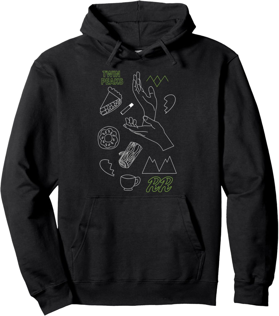 Twin Peaks Elemental Diner Town Line Art Pullover Hoodie