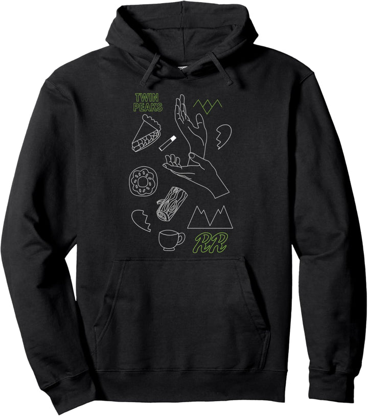 Twin Peaks Elemental Diner Town Line Art Pullover Hoodie
