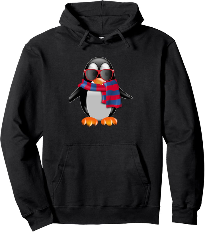 Niedlicher Pinguin mit Schal Geschenk-Idee Pullover Hoodie