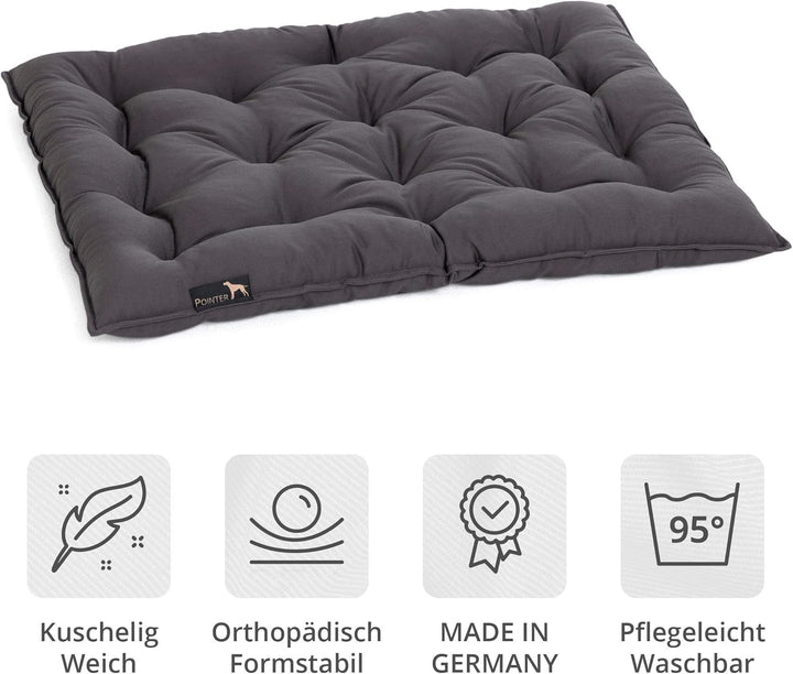 Doctor Bark Pointer | Hundekissen Urban - orthopädisch, waschbar, robust, bequem (L - 60x50 cm, Grau