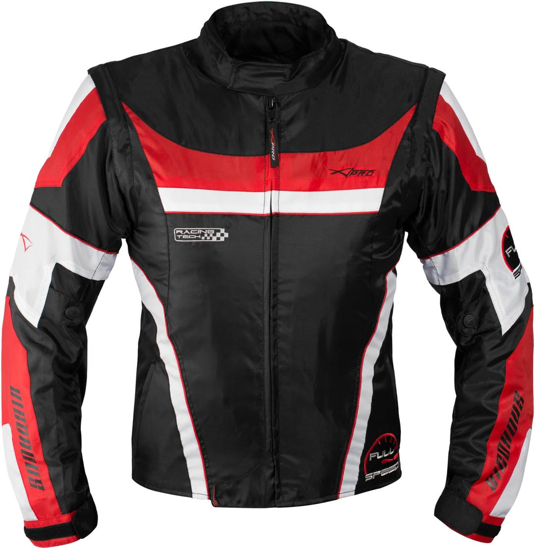 A-pro Motorradjacke für Damen, Nylon, Oxford, Thermoweste, reflektierend L Rot, L Rot