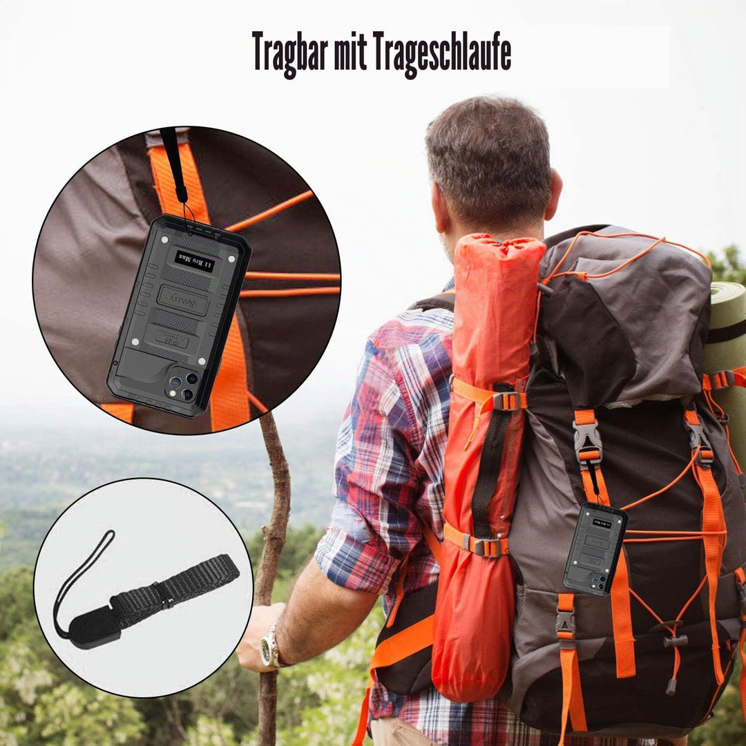 Beeasy für iPhone 11 Pro Max Hülle (6,5") Wasserdicht Outdoor, Stossfest Panzerhülle Militär 360 Gra
