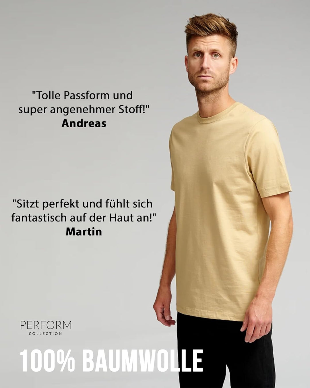 Performance Basic-T-Shirts für Männer Pack of 3-100% Reine Baumwolle Männer-T-Shirt-Kurzarm-T-Shirt