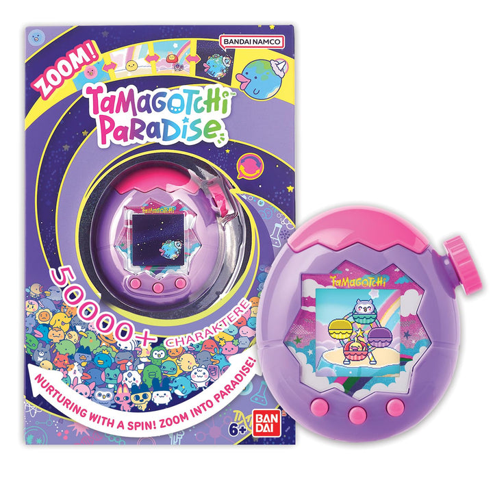 Bandai - Tamagotchi Paradise Himmel - Virtuelles Haustier zum Aufziehen - Tamagotchi mit Zoom-Drehra