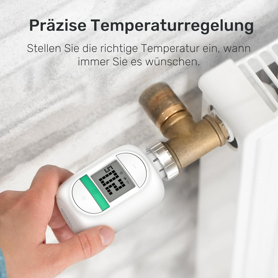 Winees Smart Heizkörperthermostat 3-teilig, mit Zeitplan, Fern-/Sprachsteuerung, Heizungsthermostat