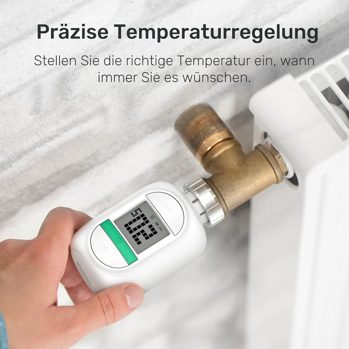 Winees Smart Heizkörperthermostat 3-teilig, mit Zeitplan, Fern-/Sprachsteuerung, Heizungsthermostat