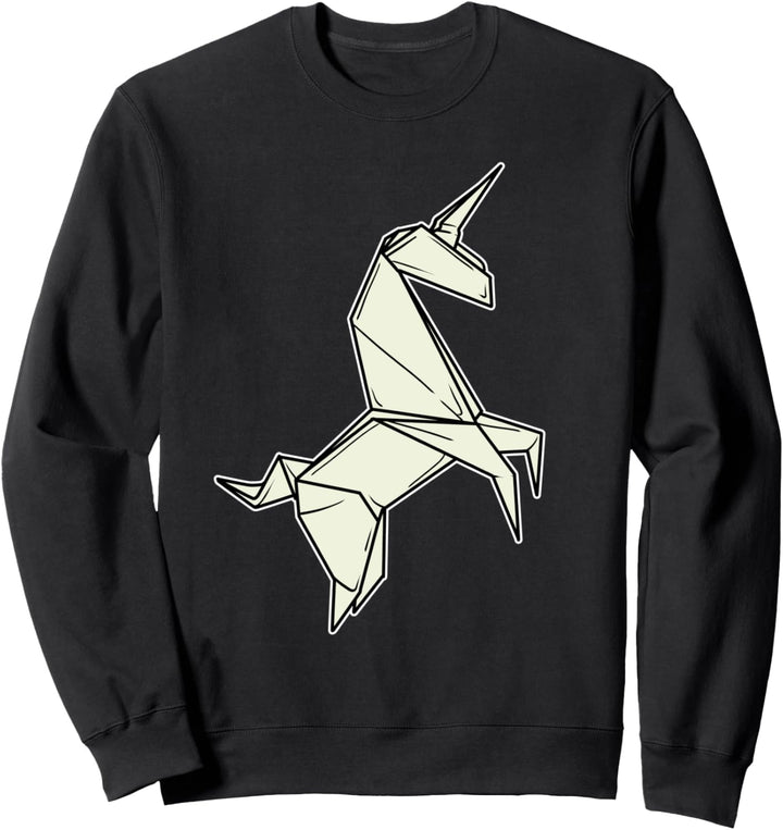 Lustiges Origami Papier Einhorn Falten Kirigami Faltkunst Sweatshirt