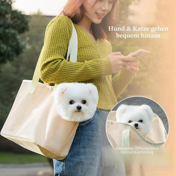 Hundetasche für Kleine Hunde Katze, Sommer Atmungsaktiv Netz Strand Tasche Hund Haustiere Carrier So