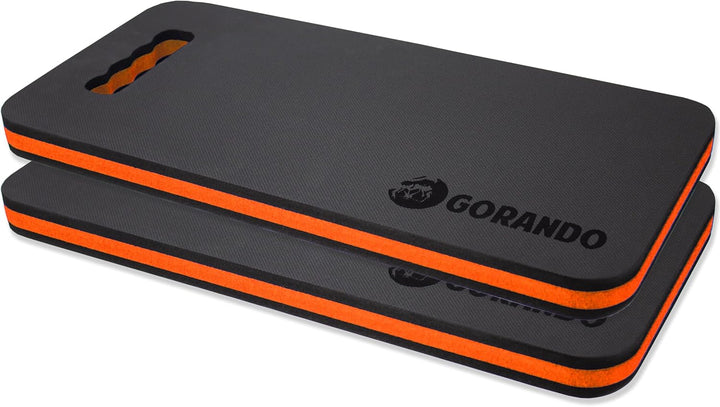 GORANDO® Premium Kniekissen 2er Set |orange| Kniebrett | Knieunterlage - Ideal für die Arbeit in Wer