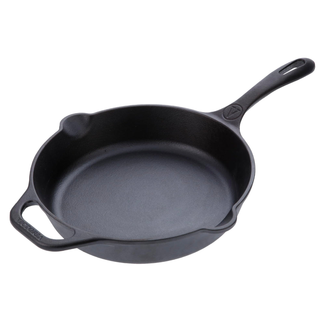 VICTORIA Bratpfanne Gusseisenpfanne Eingebrannte, Induction 30cm Geeignet für Feuer, Grill, Backofen