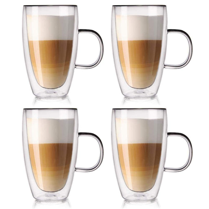 orion group Thermogläser 4 Stück Kaffeegläser Doppelwandig Doppelglas Teeglas Kaffeeglas Doppelwandi