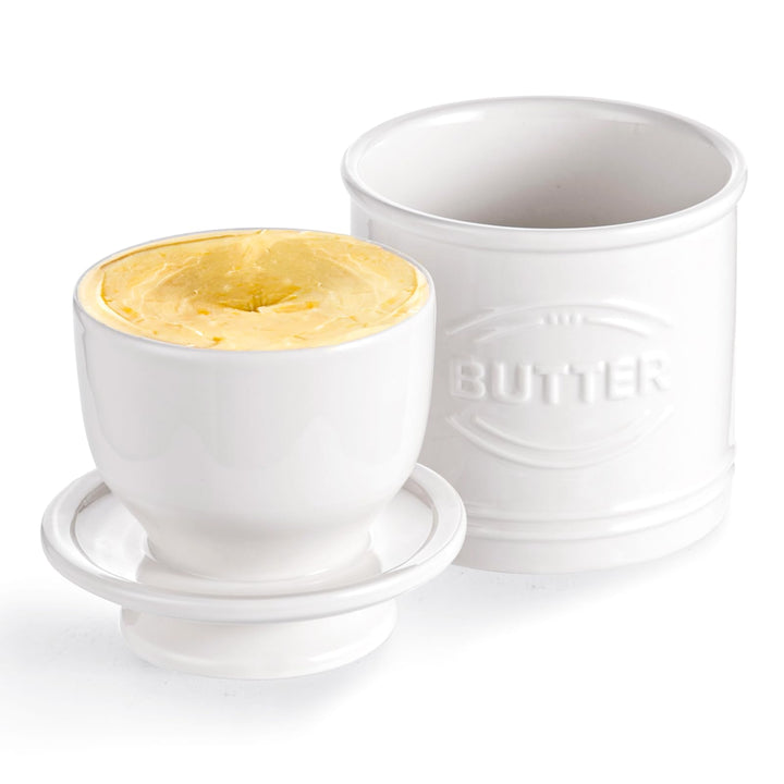 Besmeety Grosse Französische Butterdose, Butterglocke Keramik, Butterdose Porzellan, Butterdosen, 25