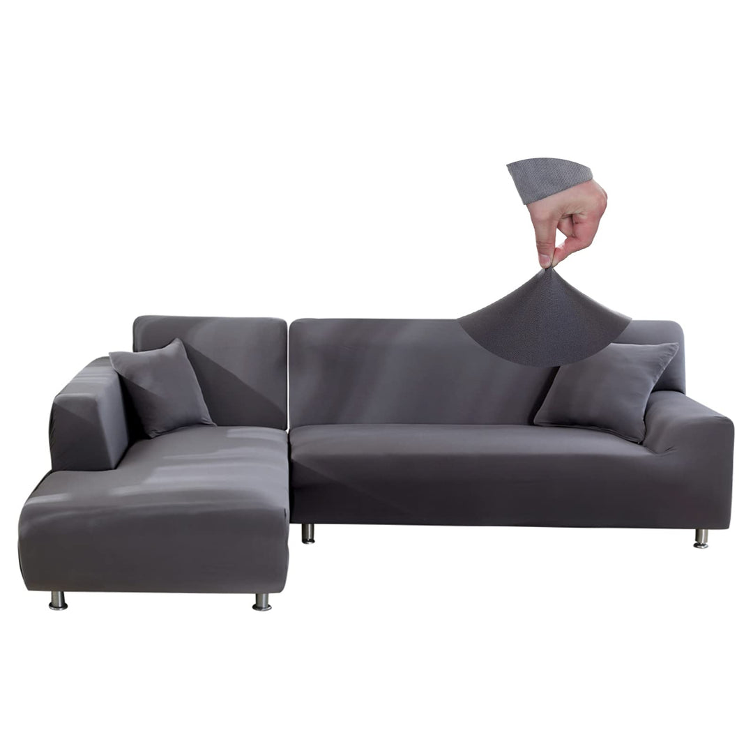 Jaotto Sofa Überwürfe Sofabezug Elastische Spandex Stretch Sofabezüge Couchbezug für L-Form Sofa Uni