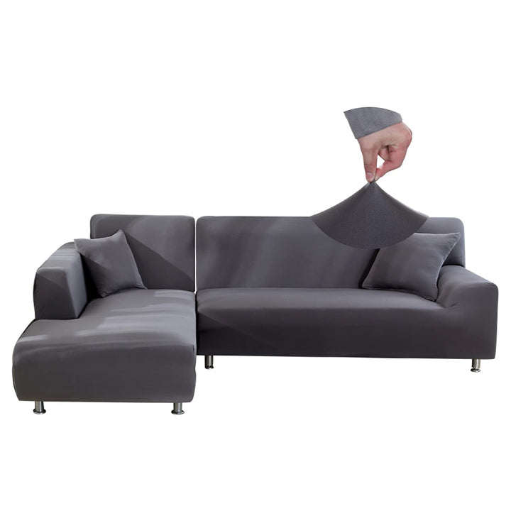Jaotto Sofa Überwürfe Sofabezug Elastische Spandex Stretch Sofabezüge Couchbezug für L-Form Sofa Uni