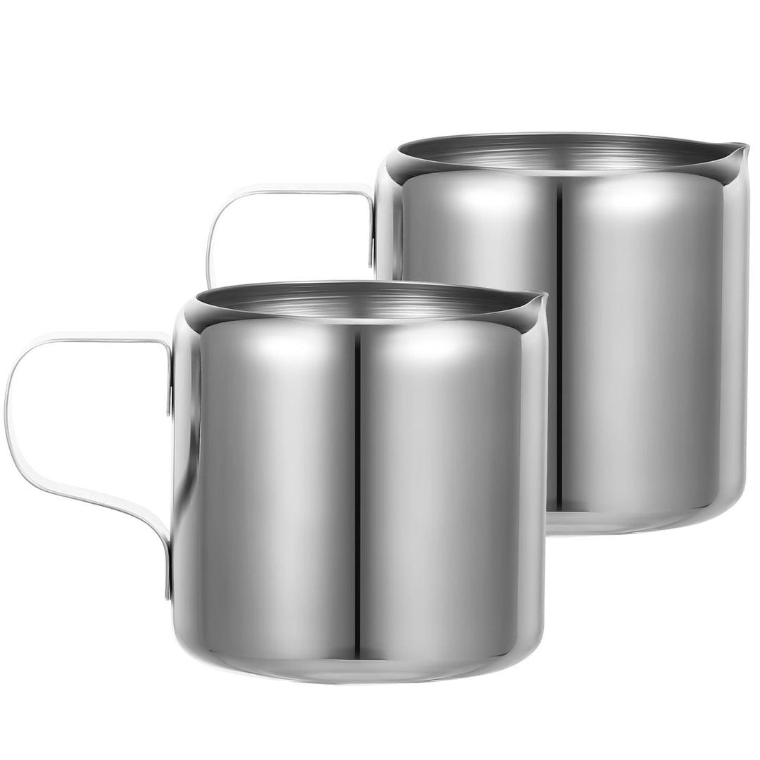 Cabilock Edelstahl Milchkännchen 2Er Set 60Ml Milchaufschäumer Kännchen Für Kaffee Latte Art Sauce D
