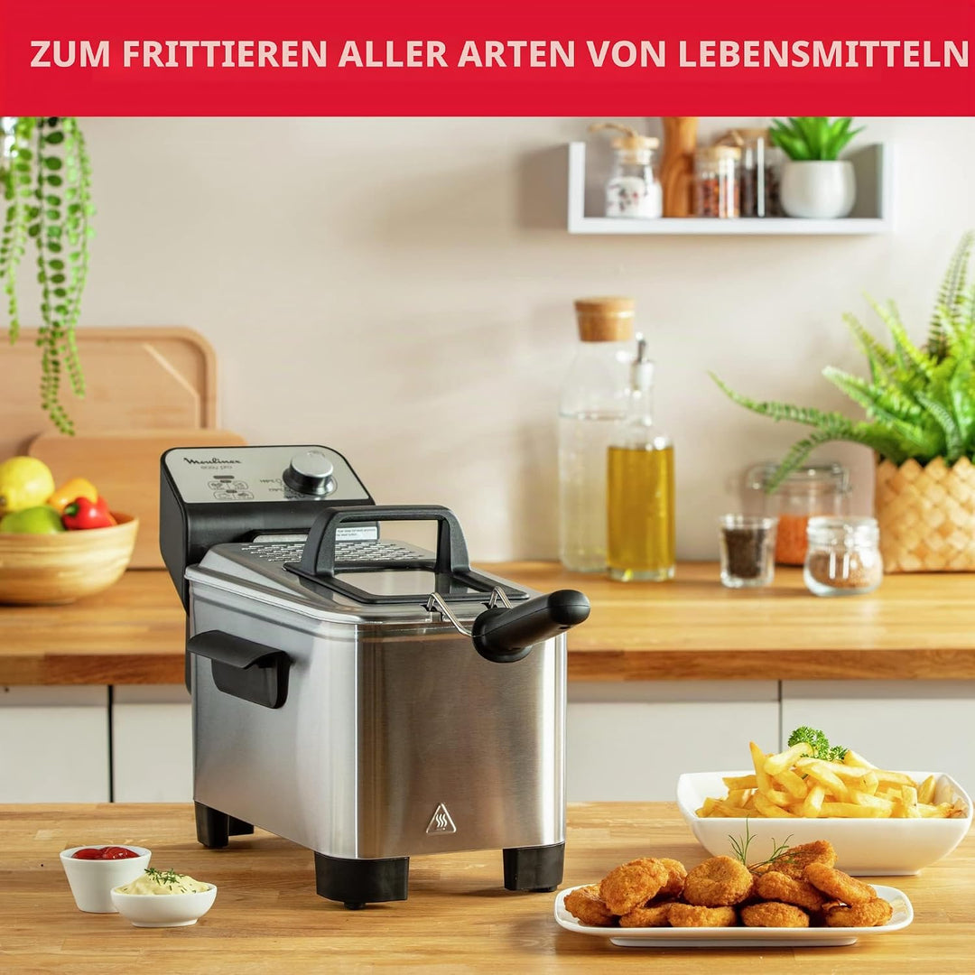 Moulinex Easy Pro 3 l Fritteuse, klassisch, 2.300 W, 2 Frittierstufen, verstellbares Thermostat, 600
