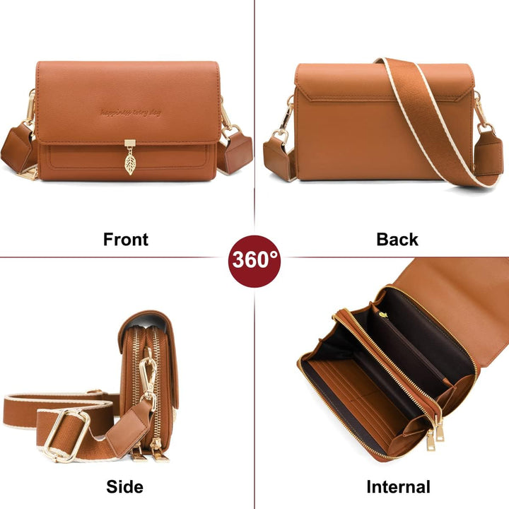 REETEE Handytasche Zum Umhängen Leder Damen Kleine Umhängetasche RFID Schutz Geldbörse Damen,Crossbo