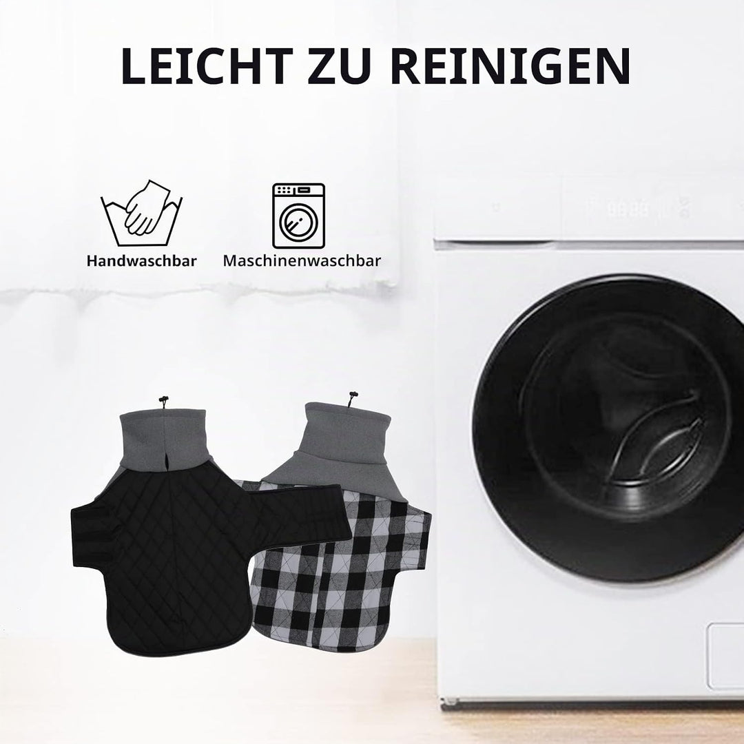 Geyecete Hundemantel Dackel, Dackel Wintermantel, Warmer Quilten Dackelmantel mit Geschirr Loch,Wind