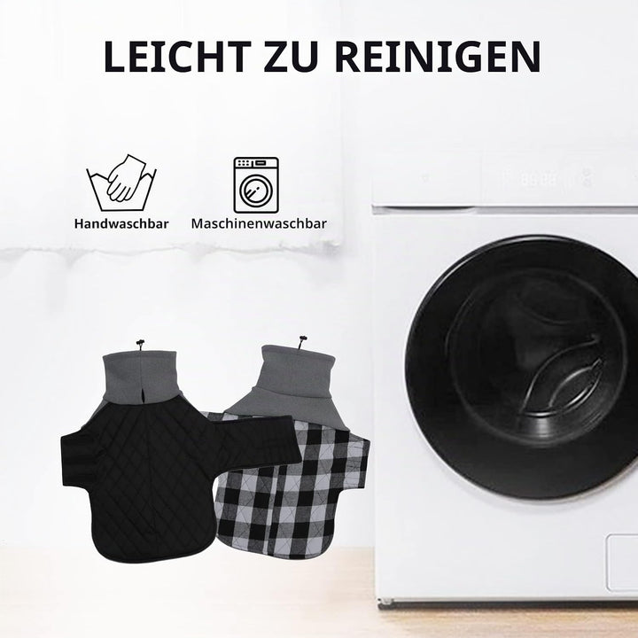 Geyecete Hundemantel Dackel, Dackel Wintermantel, Warmer Quilten Dackelmantel mit Geschirr Loch,Wind