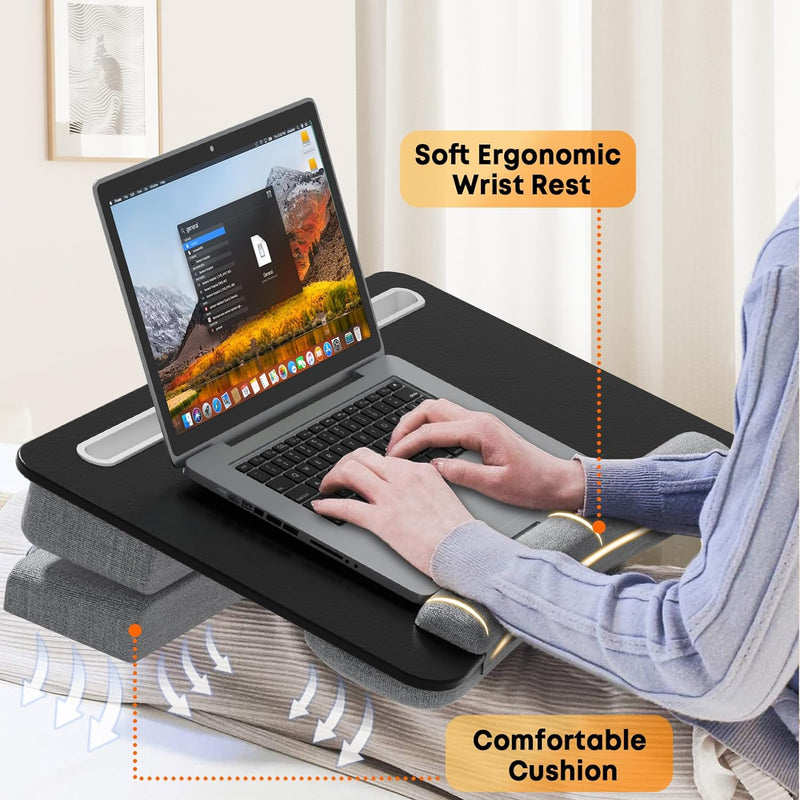 Laptopkissen, PUTORSEN Laptop Knietablett mit Ergonomische Handgelenkauflage, Grössere Laptop Kissen