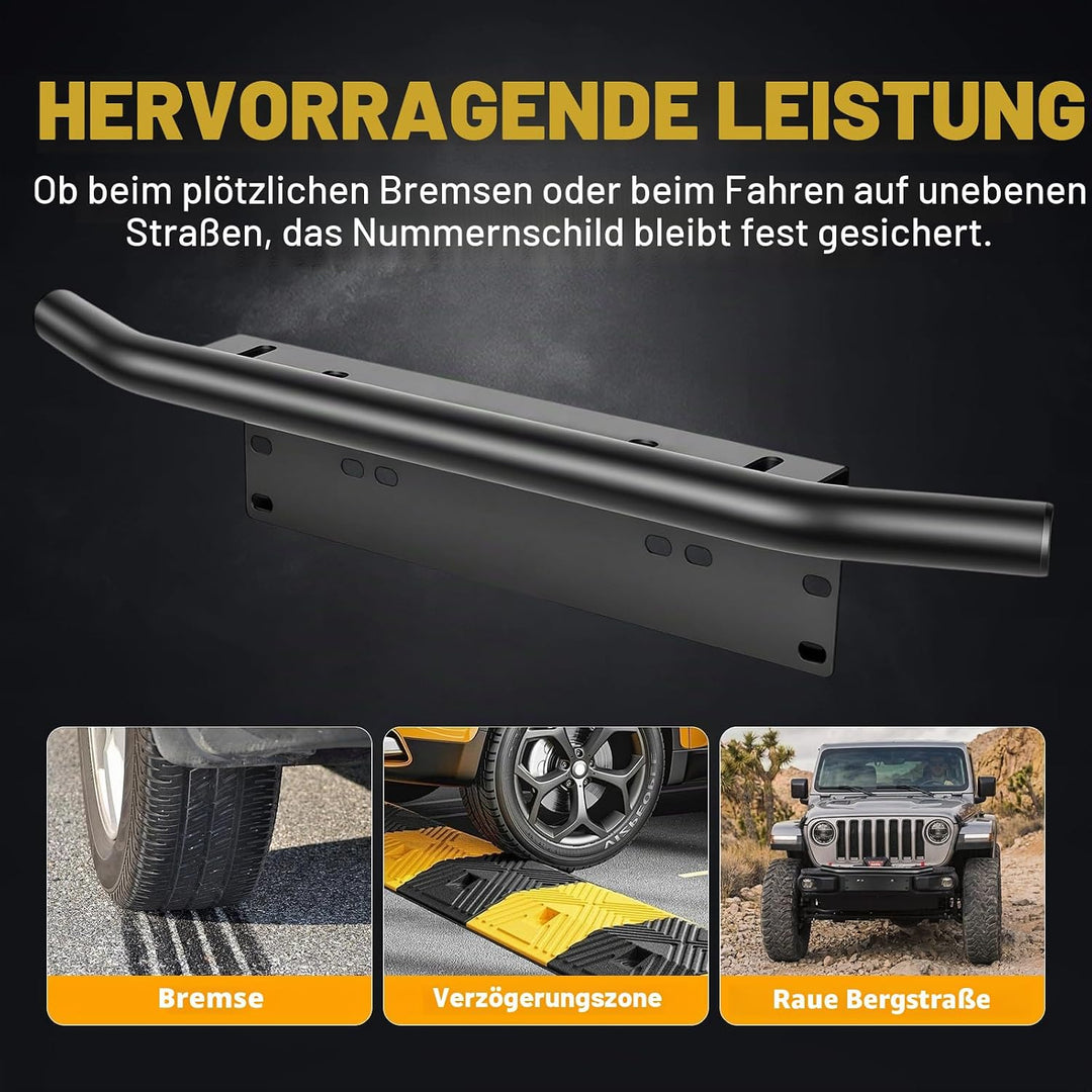 RIGIDON 23 Zoll Kfz kennzeichenhalterung, Aluminium rahmenlose schwarz plateholder - kennzeichenhalt