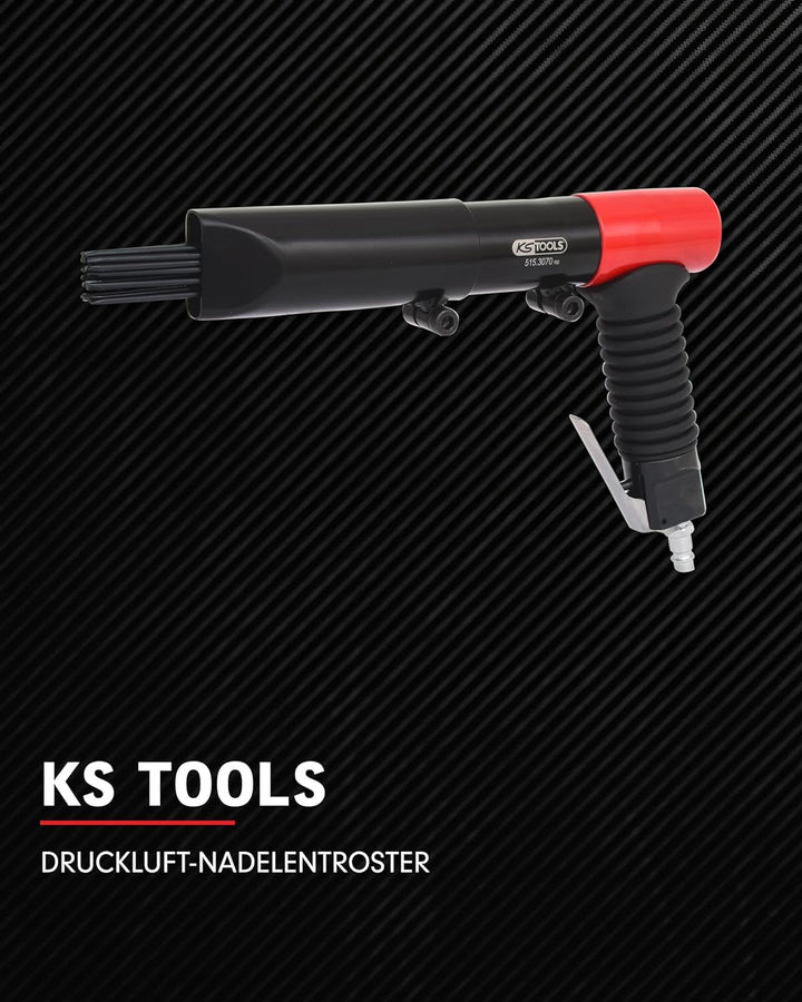 KS Tools 515.3070 3/8" Druckluft-Nadelentroster, max.6,3bar, 1/4''PT, rot /